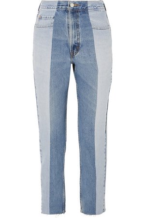 E.L.V. Denim | The Twin two-tone high-rise straight-leg jeans | NET-A-PORTER.COM
