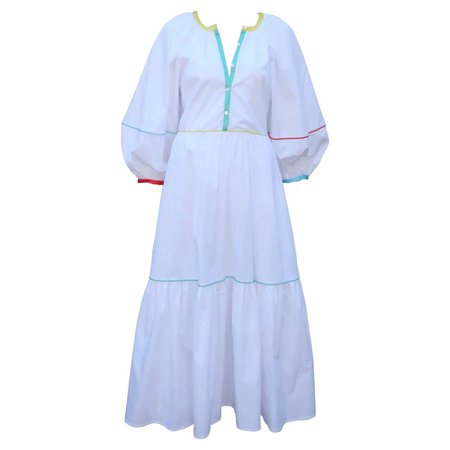 Staud Cotton Peasant Maxi Dress For Sale at 1stDibs