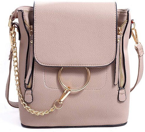 Amazon.com: BABORRY Women Crossbody Chain Backpack Purse Small Pu Designer Leather Shoulder Bag for women Ladies Black Handbags (Black): Shoes