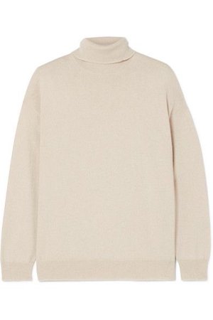 BRUNELLO CUCINELLI Bead-embellished cashmere turtleneck sweater