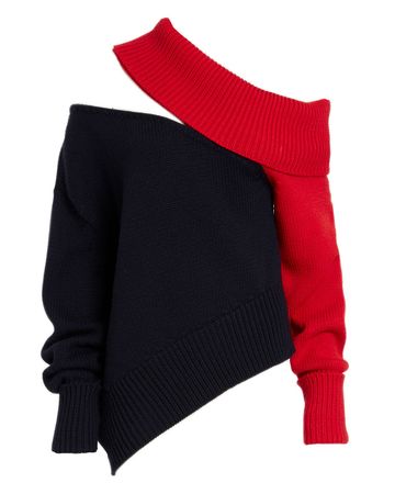 Two-Tone Slashed Sweater