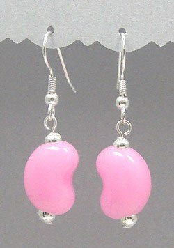 Pink Jelly Bean earrings 1
