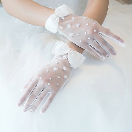 Nylon Wrist Length Glove Lace / Gloves With Frog Button / Trim 2021 - US $13.43