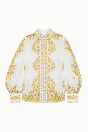 Zimmermann | Super Eight floral-print ramie blouse | NET-A-PORTER.COM