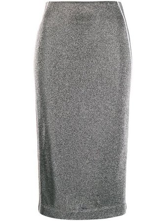 No Ka' Oi Glitter Detail Skirt P3CGNNOKW70200A0 Silver | Farfetch