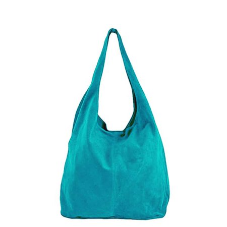Aqua Soft Suede Hobo Shoulder Bag | Sostter | Wolf & Badger
