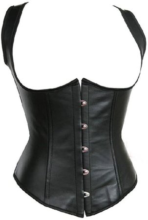 Alivila.Y Fashion Corset Womens Faux Leather Steampunk Corsets Victorian Bustier 2672A-Black-L at Amazon Women’s Clothing store: Adult Exotic Corsets