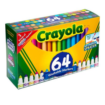 Crayola 64ct Broad Line Markers With Gel & Window Markers : Target
