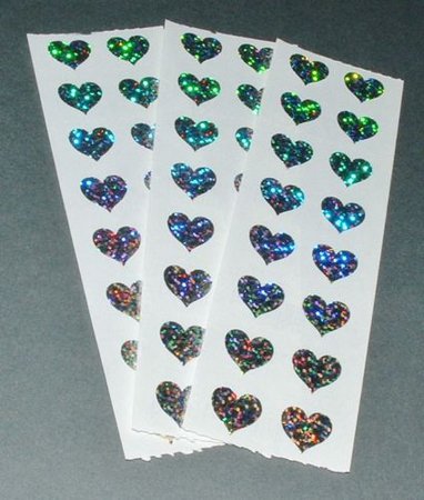 Vintage 1993 MRS. GROSSMAN'S 90's Stickers SILVER Sparkle HEARTS Scrapbook Lot | eBay