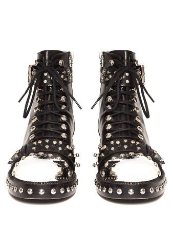 Alexander McQueen Studded leather ankle boots