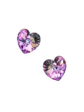 Swarovski Crystal, #6228 Heart Pendants 14mm, 2 Pieces, Provence Lavender / Chrysolite Blend - Walmart.com