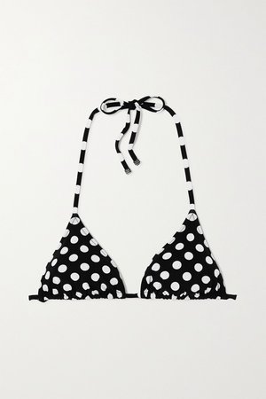 Black Polka-dot triangle bikini top | Dolce & Gabbana | NET-A-PORTER