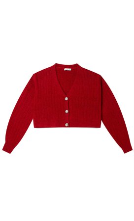 Cropped cardigan - Women's Just in | Stradivarius United States red