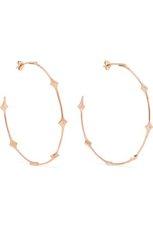 Diane Kordas | Shield 18-karat rose gold diamond hoop earrings | NET-A-PORTER.COM