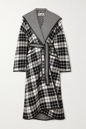 Balenciaga | Oversized hooded checked wool and cashmere-blend coat | NET-A-PORTER.COM