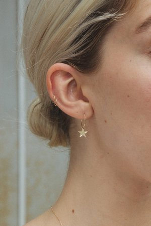 Gold Star Charm Earrings