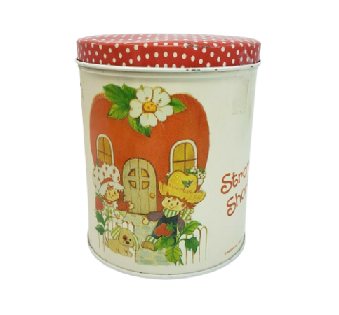 VINTAGE 1980's STRAWBERRY SHORTCAKE SMALL METAL COOKIE CONTAINER TIN W/ LID | eBay