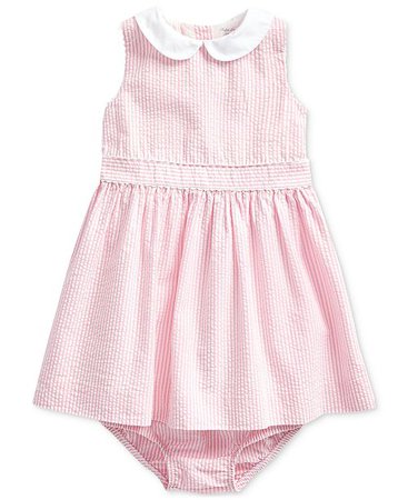 Polo Ralph Lauren Baby Girls Cotton Seersucker Dress & Bloomer & Reviews - All Girls' Dresses - Kids - Macy's