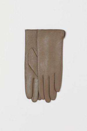 Leather gloves - Greige - Ladies | H&M