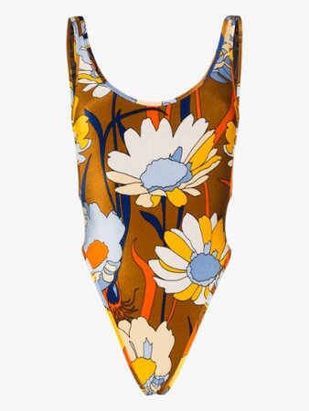Fendi daisy print chenille swimsuit | Browns