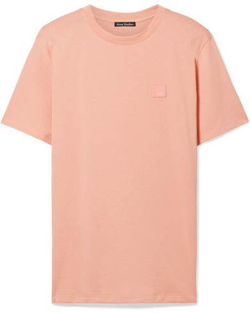 Ellison Appliquéd Cotton-jersey T-shirt - Pastel pink