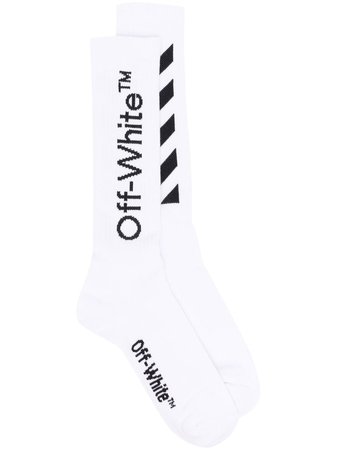 Off-White Helvetica Logo Long Socks - Farfetch