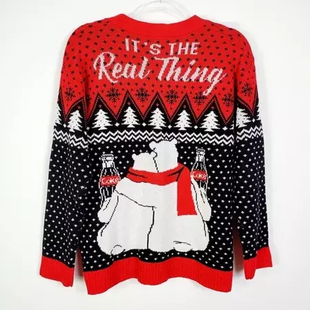 COCA-COLA "IT'S THE REAL THING" SWEATER | Mercari