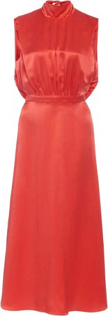 Saloni Fleur-C Silk Melon Dress Size: 2