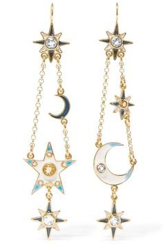 moon stars space earrings
