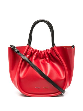 Shop red Proenza Schouler small ruched tote bag with Express Delivery - Farfetch