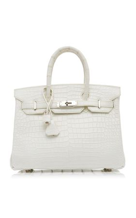 Hermes White Crocodile Birkin Bag