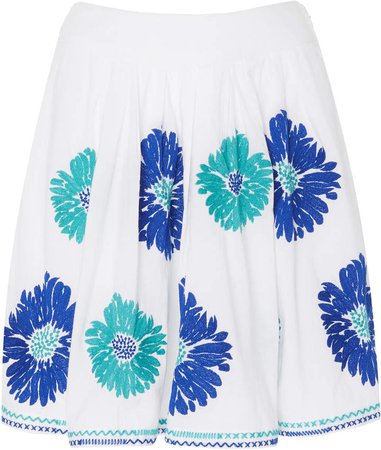 Nimo with Love Moscow Mule Embroidered Floral Cotton Mini Skirt