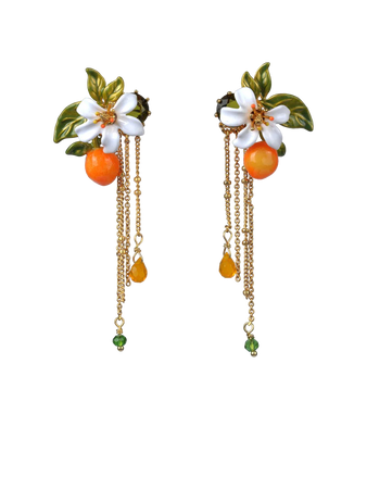 orange flower blossom earrings