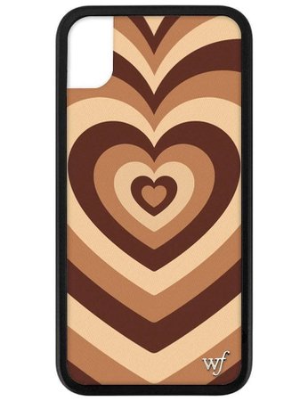 brown heart phone case