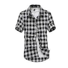 black and white plaid short sleeve button down - Google Search