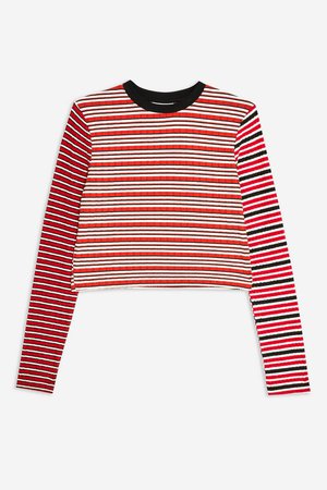 Mix Stripe Long Sleeve Top - T-Shirts - Clothing - Topshop USA