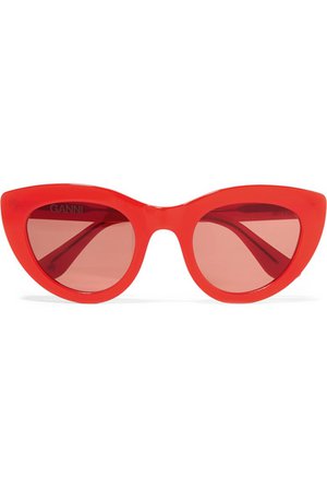 GANNI | Mia cat-eye acetate sunglasses | NET-A-PORTER.COM