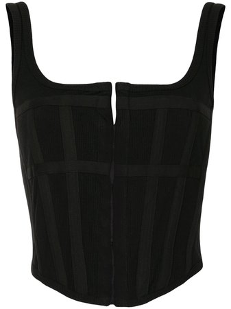 Shop black Dion Lee cropped corset top with Express Delivery - Farfetch