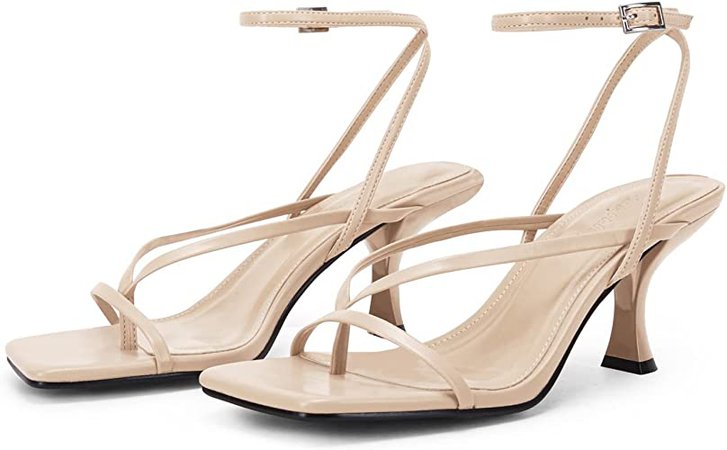 Amazon.com | PiePieBuy Womens Kitten Heel Sandals Square Open Toe Ankle Buckle Strap Dress Shoes | Shoes
