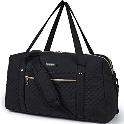 Amazon.com | Travel Duffle Bag, BAGSMART Weekender Overnight Bag for Women Large Carry On Bag with Laptop Compartment, Shoes Bag (Pink) | Travel Duffels
