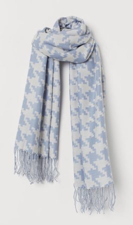 blue white scarf hm