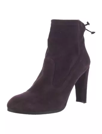 Stuart Weitzman Suede Lace-Up Boots - Purple Boots, Shoes - WSU267728 | The RealReal