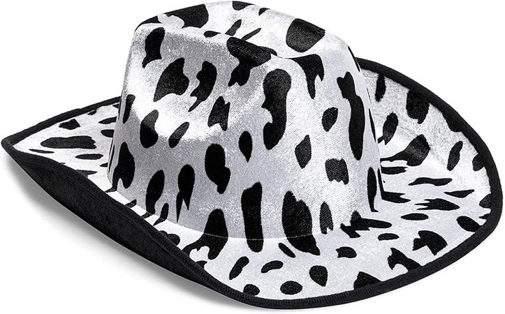 Amazon.com: Zodaca Cow Print Cowboy Hat for Men, Women, Western Cowgirl Hat for Halloween Costume, Birthday Party (Unisex, Adult Size) : Clothing, Shoes & Jewelry