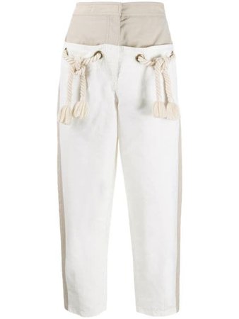 Stella Mccartney Rope-Detail Panelled Trousers 600897SIA03 White | Farfetch