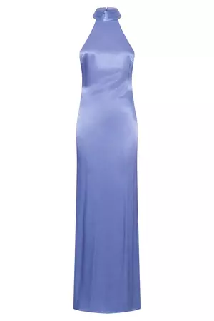 Claire Satin Drape Back Maxi Dress - Lavender - MESHKI