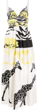 Sara Roka Giraffe-Print Maxi Dress