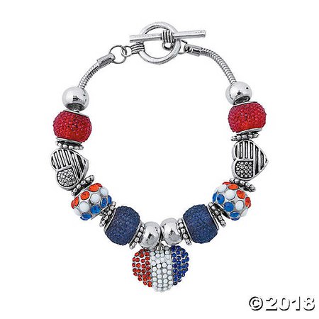 Patriotic Sugar Bead Bracelet