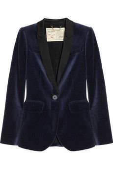 #Aubin&Willis Midgrove satin-trimmed velvet blazer