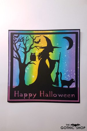 Witch Papercut Happy Halloween Handmade Card | Gifts & ware