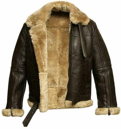 Aviator RAF B3 Shearling Flying Bomber Fur Sheepskin Leather Jacket For Men | eBay